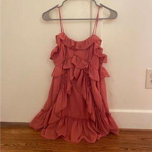 Red ruffle homecoming dress
